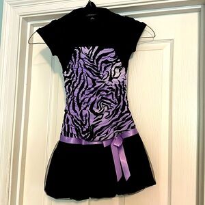 Kids purple zebra dress
